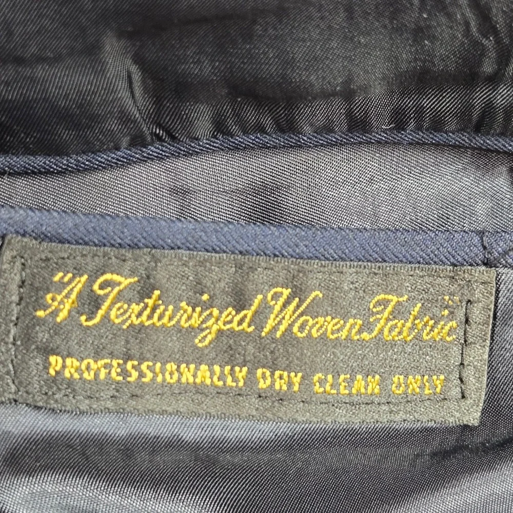 Hart Schaffner & Marx‎ Mens 40R Navy Blue Texturized Woven Two-Button Blazer